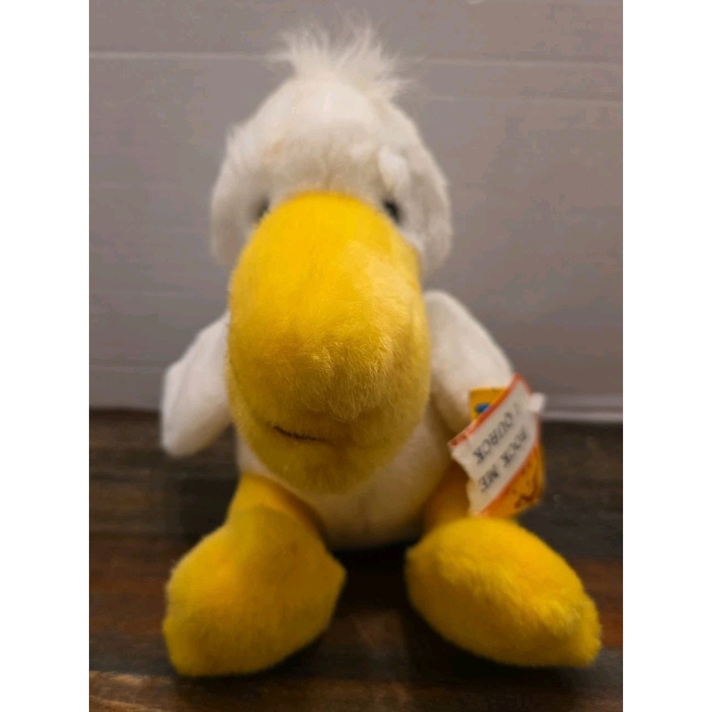 RARE Vintage 1989 Prestige Toy Co White Duck Plush Rock n' Quack W TAGS